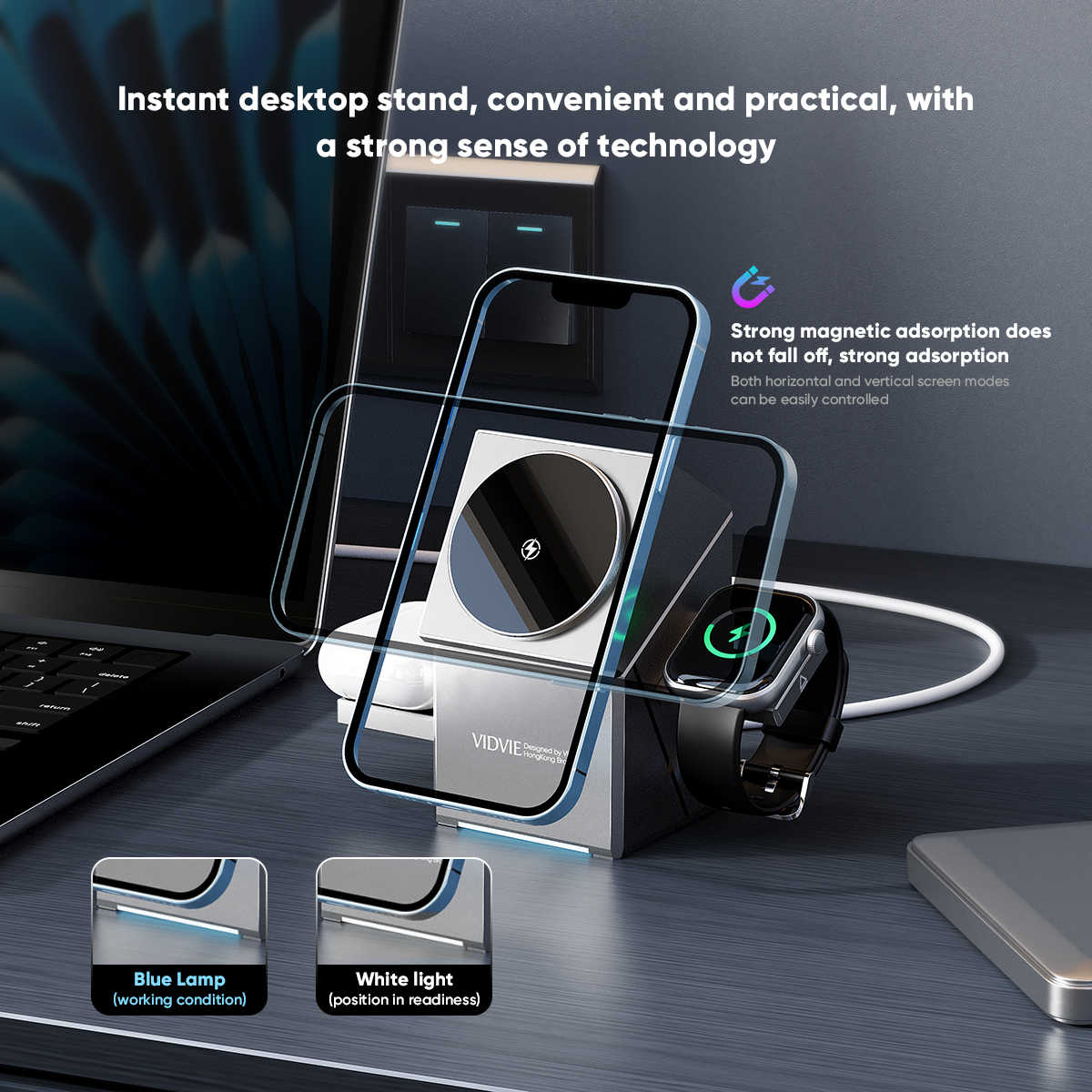 3 in 1 Magnetic 15W Wireless Charging Stations